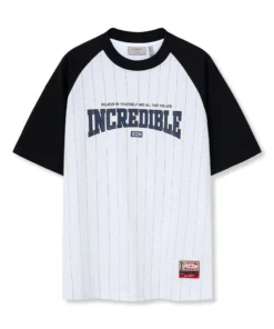 Men's Baseball Oversize Striped Printed T-Shirt