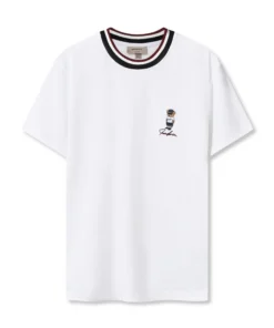 Urban Bear Men's Regular Form Embroidered T-Shirt