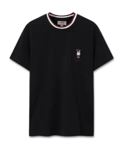 Urban Bear Men's Regular Form Embroidered T-Shirt